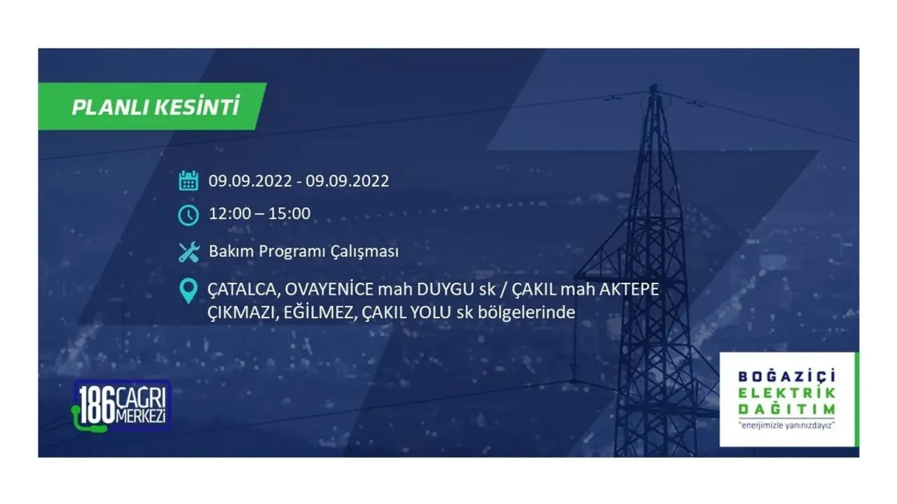 İstanbul'da dev elektrik kesintisi: 3 gün boyunca elektrik verilmeyecek 25