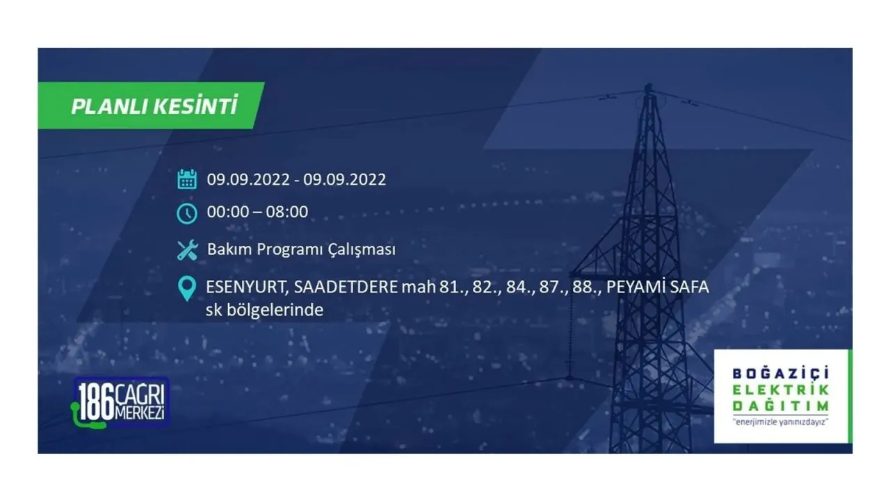İstanbul'da dev elektrik kesintisi: 3 gün boyunca elektrik verilmeyecek 27