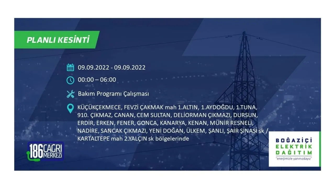 İstanbul'da dev elektrik kesintisi: 3 gün boyunca elektrik verilmeyecek 35