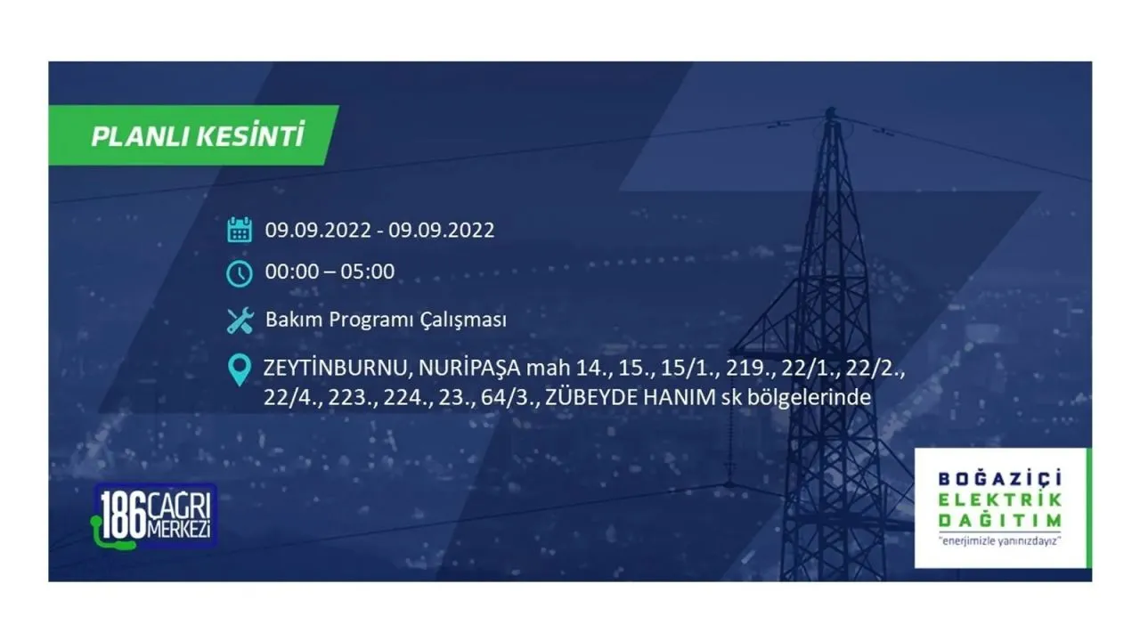 İstanbul'da dev elektrik kesintisi: 3 gün boyunca elektrik verilmeyecek 44