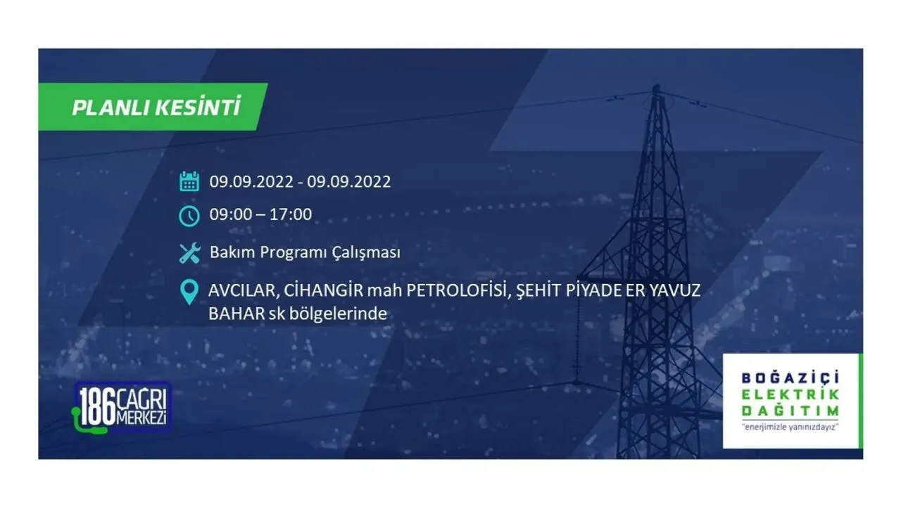 İstanbul'da dev elektrik kesintisi: 3 gün boyunca elektrik verilmeyecek 6