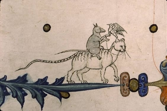 Ortaçağ ressamlarından korkutucu kedi figürleri 1