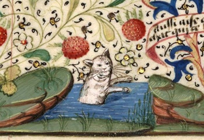 Ortaçağ ressamlarından korkutucu kedi figürleri 11