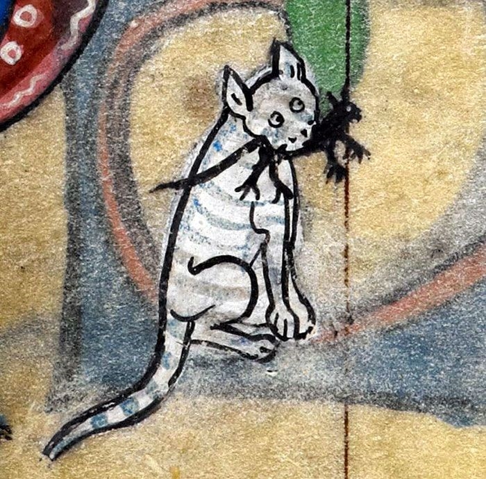 Ortaçağ ressamlarından korkutucu kedi figürleri 12