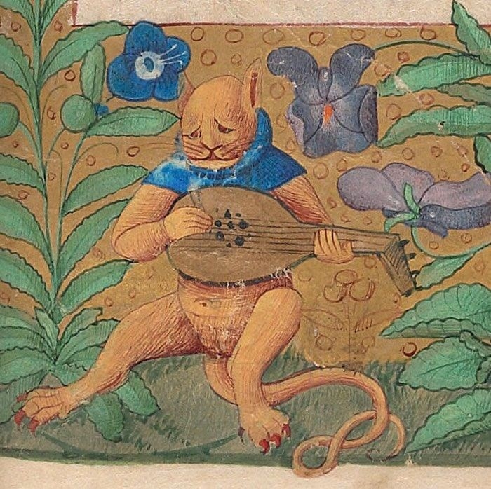 Ortaçağ ressamlarından korkutucu kedi figürleri 16