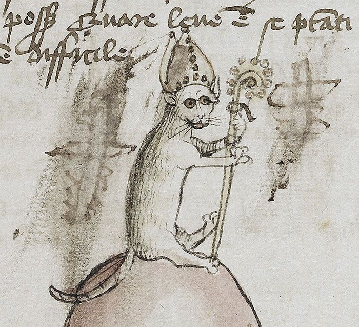 Ortaçağ ressamlarından korkutucu kedi figürleri 18