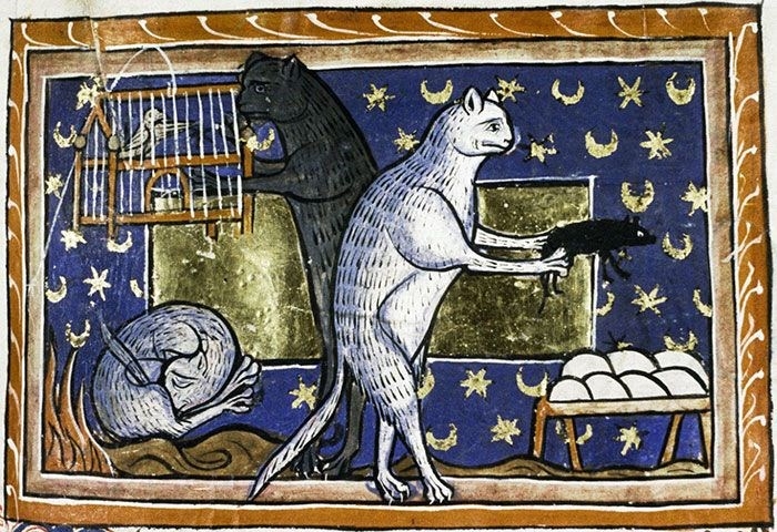 Ortaçağ ressamlarından korkutucu kedi figürleri 30