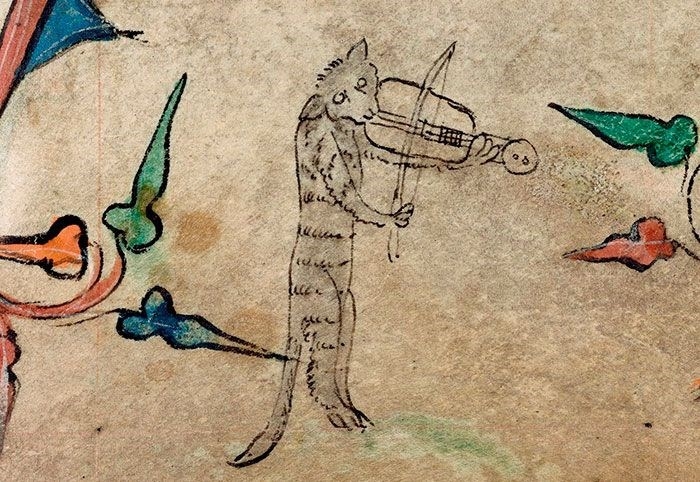 Ortaçağ ressamlarından korkutucu kedi figürleri 31