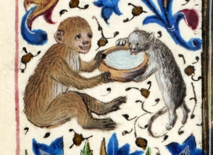 Ortaçağ ressamlarından korkutucu kedi figürleri 34