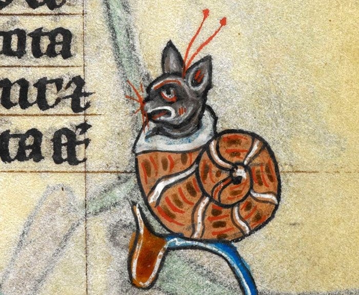 Ortaçağ ressamlarından korkutucu kedi figürleri 35
