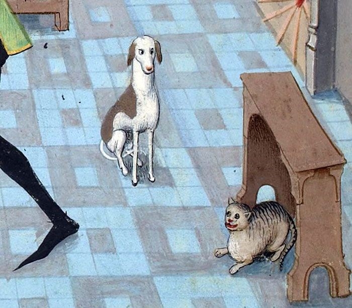 Ortaçağ ressamlarından korkutucu kedi figürleri 39