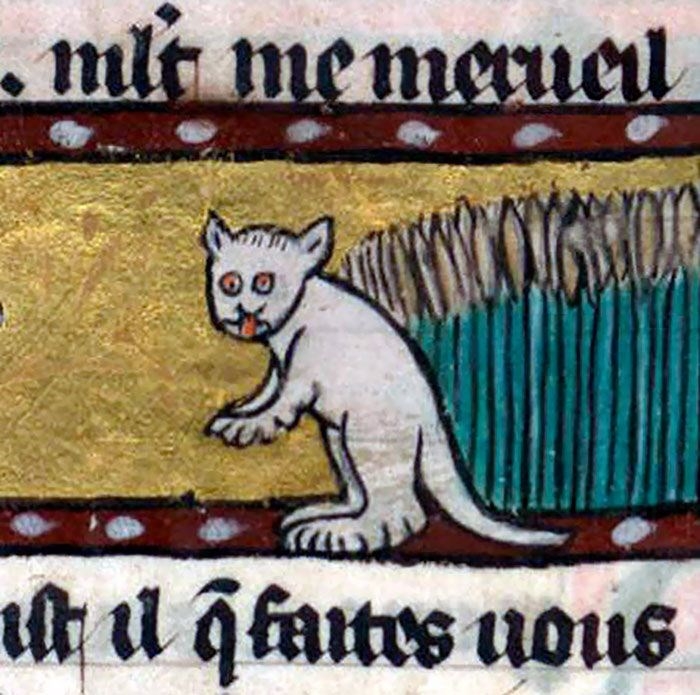 Ortaçağ ressamlarından korkutucu kedi figürleri 5