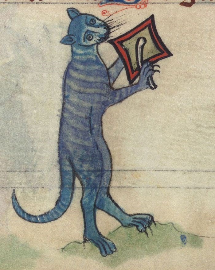 Ortaçağ ressamlarından korkutucu kedi figürleri 9