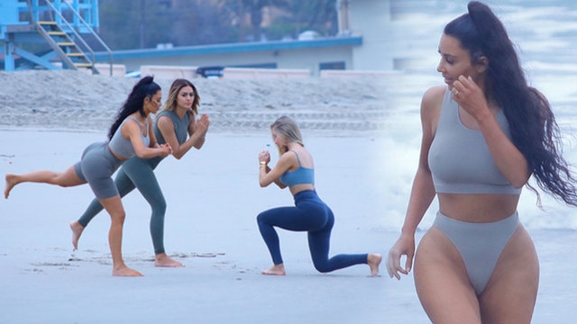 Kardashian sahilde spor yaptı! 2
