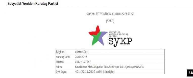 İşte Türkiye'deki 78 partinin son üye sayıları 61