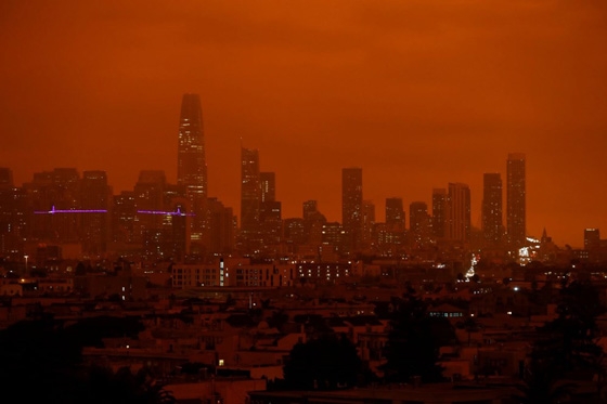 Bu kareler bir felaket filmi değil, San Francisco turuncuya büründü 2