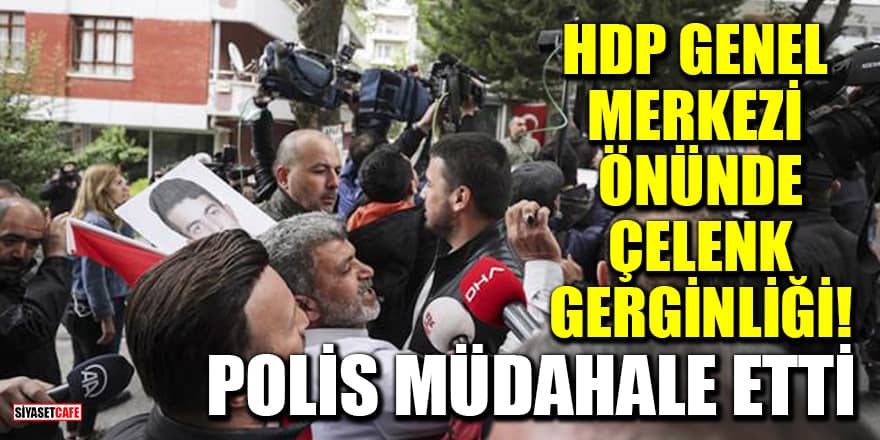 HDP Genel Merkezi önünde çelenk gerginliği! Polis müdahale etti