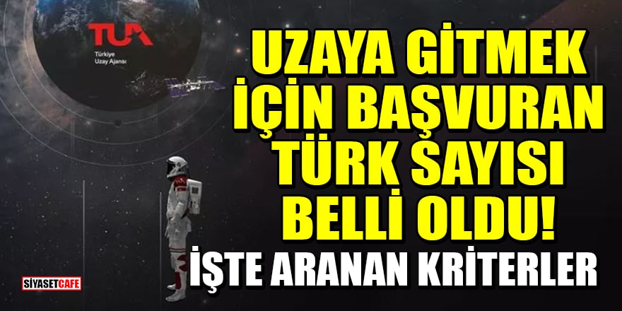 Uzaya gitmek için başvuran Türk sayısı belli oldu! İşte uzaya gitmek için aranan kriterler