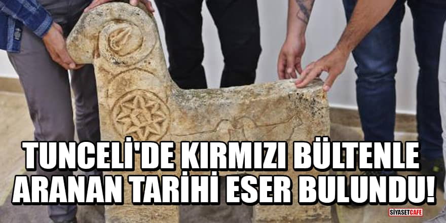 Tunceli'de kırmızı bültenle aranan tarihi 'Koç Başlı Mezar Taşı' bulundu!