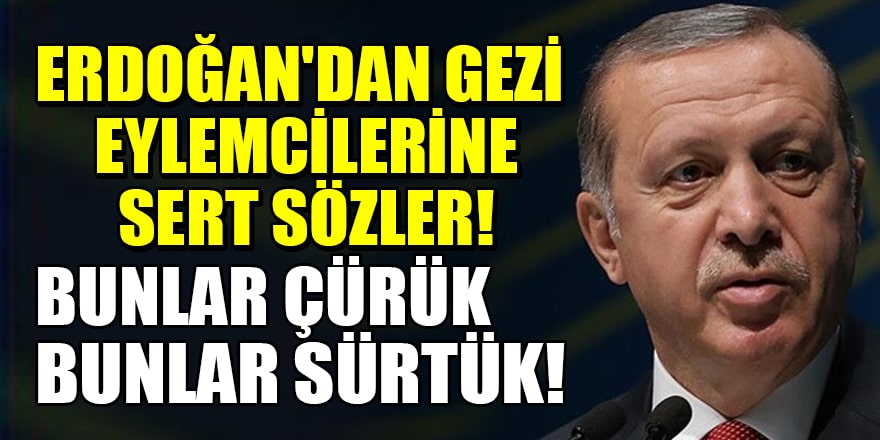 Erdoğan'dan Gezi eylemcilerine sert sözler! 'Bunlar çürük, bunlar sürtük'