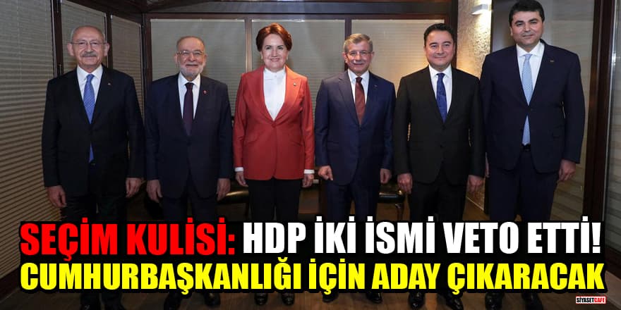 Seçim kulisi: HDP iki ismi veto etti! Cumhurbaşkanlığı için aday çıkaracak
