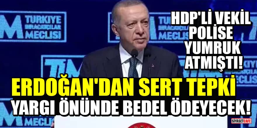 HDP'li vekil polise yumruk atmıştı! Erdoğan'dan sert tepki: Yargı önünde bedel ödeyecek!
