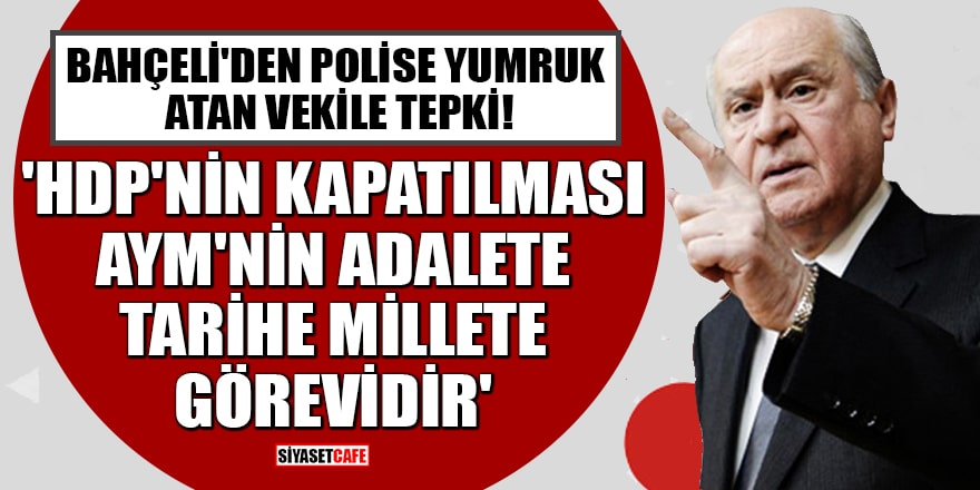 Bahçeli'den polise yumruk atan vekile tepki! 'HDP'nin kapatılması, AYM'nin adalete, tarihe, millete görevidir'