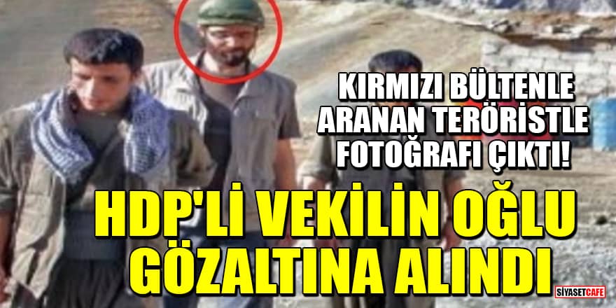 Kırmızı bültenle aranan teröristle fotoğrafı çıkan HDP'li Hüda Kaya'nın oğlu gözaltına alındı 