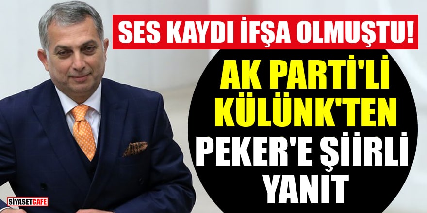 Ses kaydı ifşa olmuştu! AK Parti'li Metin Külünk'ten Sedat Peker'e şiirli yanıt