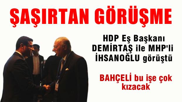 HDP'li Demirtaş, MHP'li İhsanoğlu ile ayaküstü görüştü