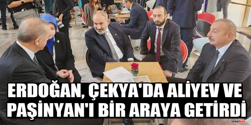 Erdoğan, Çekya'da Aliyev ve Paşinyan'ı bir araya getirdi