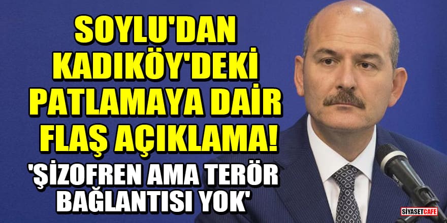 Soylu'dan Kadıköy'deki patlamaya dair flaş açıklama! 'Şizofren ama terör bağlantısı yok'