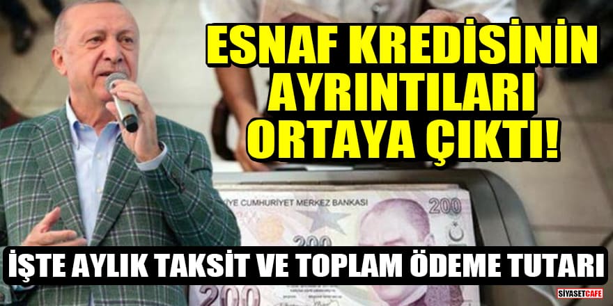 Erdoğan'ın açıkladığı esnaf kredisinin ayrıntıları ortaya çıktı! İşte aylık taksit ve toplam ödeme tutarı