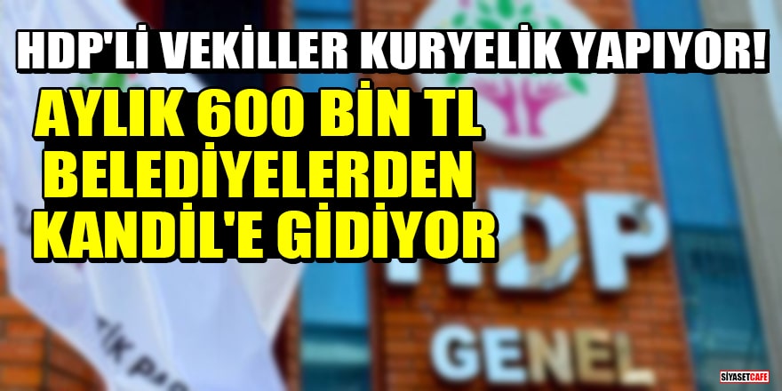 HDP'li vekiller kuryelik yapıyor! Aylık 600 bin TL belediyelerden Kandil'e gidiyor