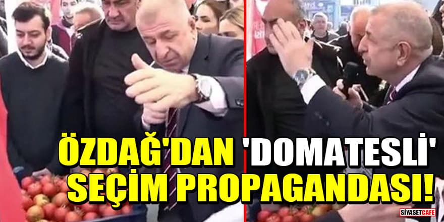 Ümit Özdağ'dan Denizli'de 'domatesli' seçim propagandası!