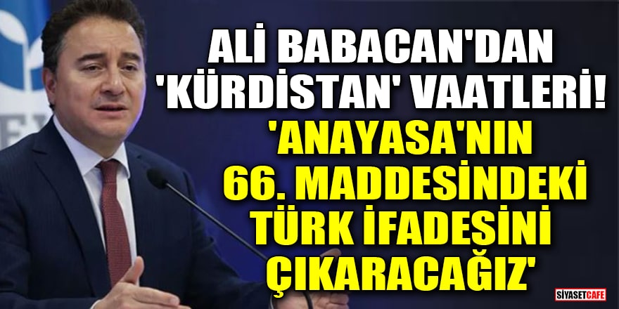 Ali Babacan: Anayasa'nın 66. maddesindeki Türk ifadesini çıkaracağız