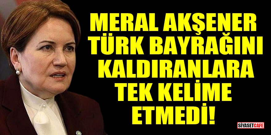 Meral Akşener, Türk bayrağını kaldıranlara tek kelime etmedi!