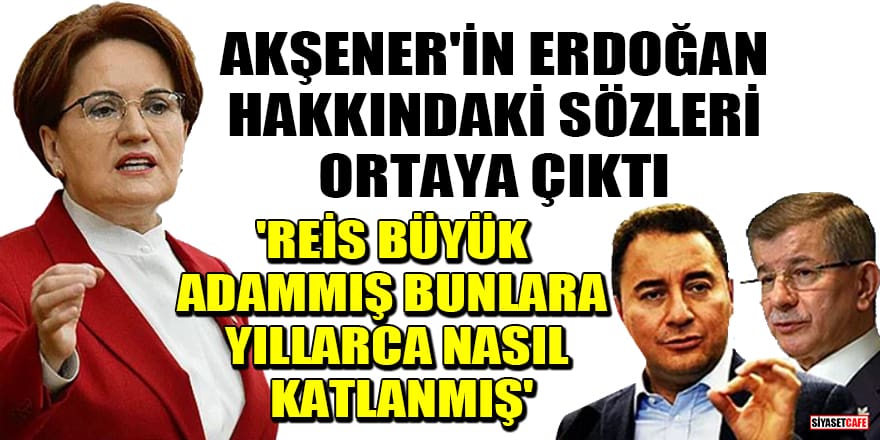 Akşener'in Erdoğan hakkındaki sözleri ortaya çıktı! 'Reis büyük adammış, bunlara yıllarca nasıl katlanmış'