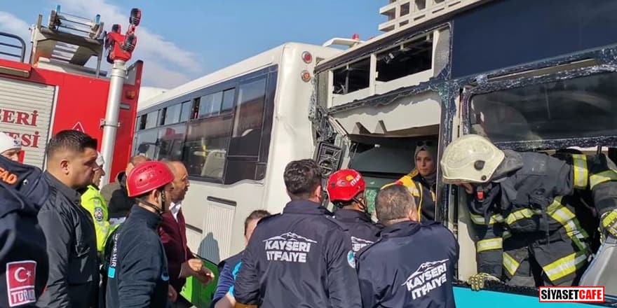 Kayseri'de 2 halk otobüsü çarpıştı! Çok sayıda yaralı var