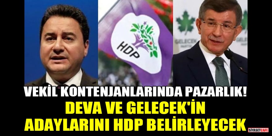 Vekil kontenjanlarında pazarlık! DEVA ve Gelecek'in adaylarını HDP belirleyecek
