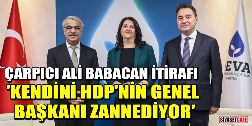 Çarpıcı Ali Babacan itirafı: Kendini HDP'nin 3. genel başkanı zannediyor