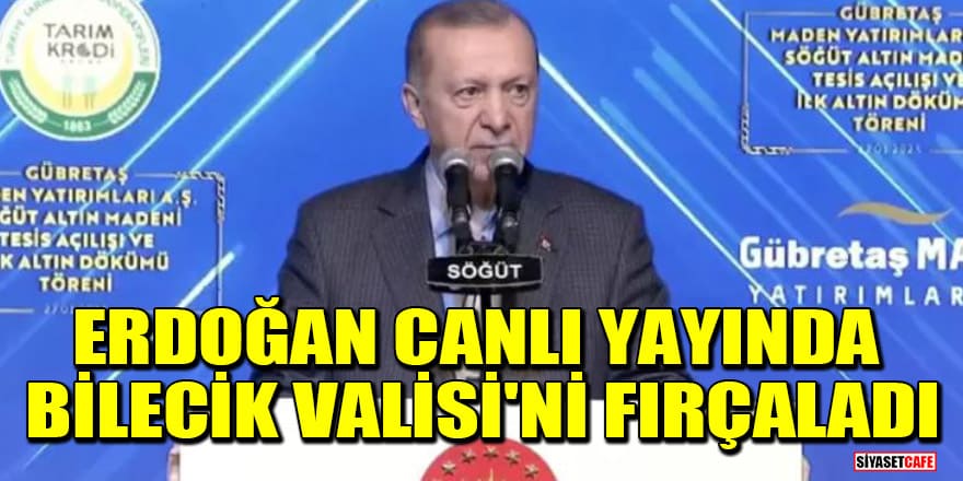 Cumhurbaşkanı Erdoğan, canlı yayında Bilecik Valisi'ni fırçaladı