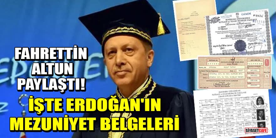Fahrettin Altun paylaştı! İşte Cumhurbaşkanı Erdoğan'ın mezuniyet belgeleri