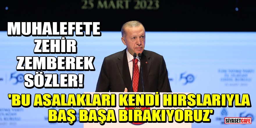 Erdoğan'dan muhalefete zehir zemberek sözler! 'Bu asalakları kendi hırslarıyla baş başa bırakıyoruz'