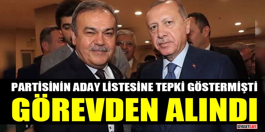Partisinin aday listesine tepki gösteren AK Parti Ordu İl Başkanı Halit Tomakin görevden alındı!