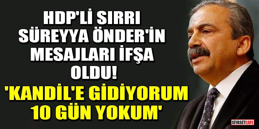 HDP'li Sırrı Süreyya Önder'in mesajları ifşa oldu! 'Kandil'e gidiyorum 10 gün yokum'
