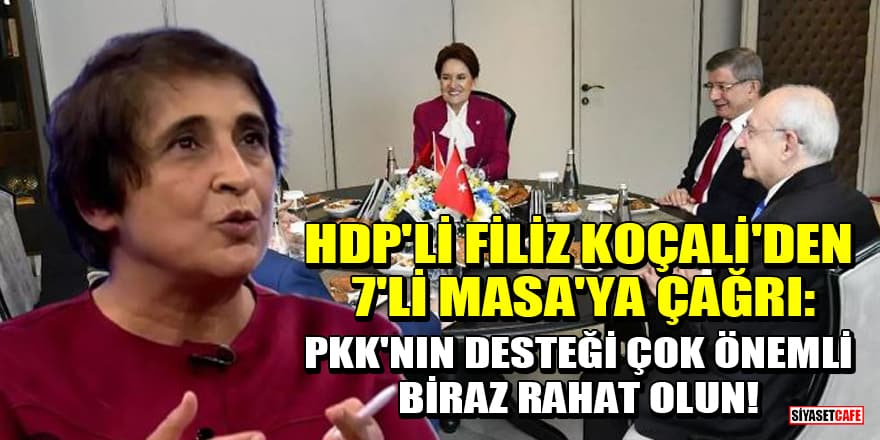 HDP’li Filiz Koçali'den 7'li Masa'ya çağrı: PKK'nın desteği çok önemli, biraz rahat olun!