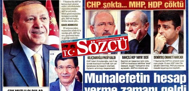 Sözcü gazetesi muhalefeti istifaya çağırdı