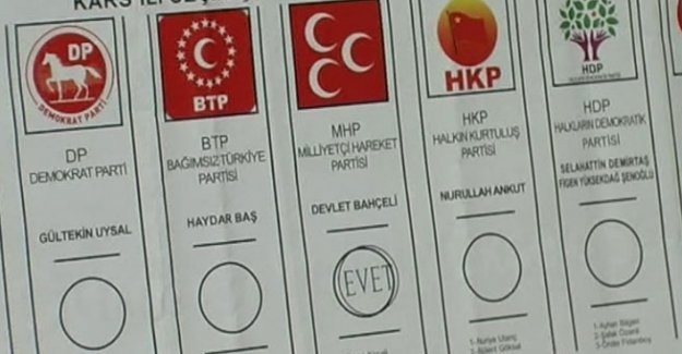 'Evet' mühürlü oy pusulası ile MHP'ye istifa çağrısı