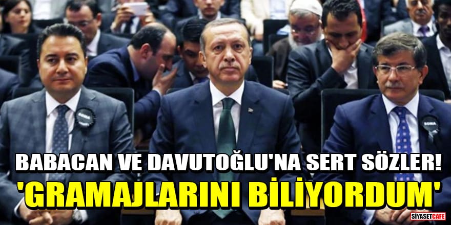 Erdoğan'dan Babacan ve Davutoğlu'na sert sözler! 'Gramajlarını biliyordum'